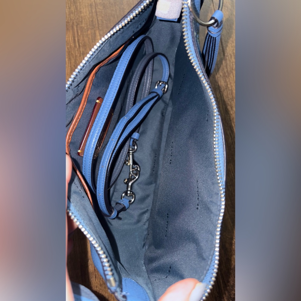 Coach Sutton Shoulder/Crossbody, Blue Floral Print - Picture 7 of 9